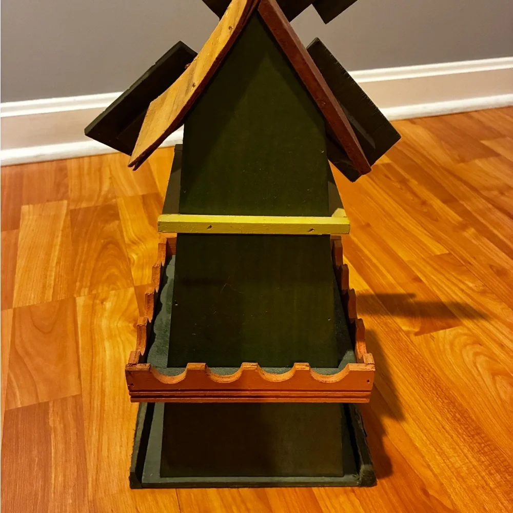 Rustic Wooden Windmill Birdhouse - Picture 4 of 8